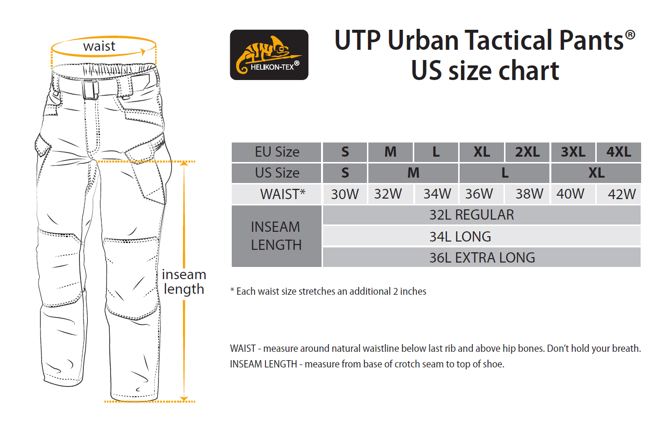 Acu Trousers Size Chart